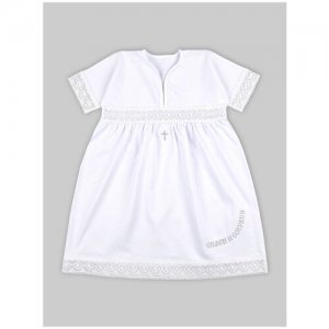 0371/1 Комплект Крестильный для девочки (платье+косынка), 80 белый LEO. Цвет: белый