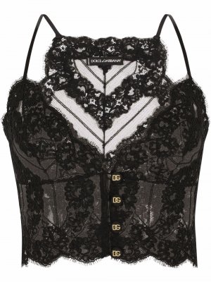 Бюстгальтер-корсет с кружевом Dolce & Gabbana. Цвет: черный