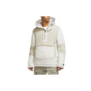 Half-Zip Spliced Hooded Pullover Jacket Men Tops Off-White CU4420-072 Nike