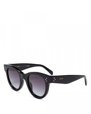 Круглые солнцезащитные очки, 48 мм , цвет Black CELINE