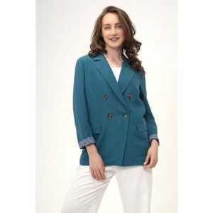 Пиджак , размер 46, бирюзовый OSTRAYA ROZA. Цвет: морская волна/бирюзовый