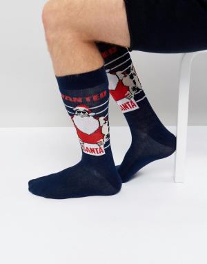 Новогодние носки с Сантой Urban Eccentric. Цвет: темно-синий