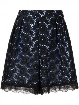 Floral-lace mini skirt Dice Kayek. Цвет: синий