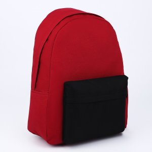 Рюкзак текстильный с цветным карманом, 30х39х12 см, бордовый/черный NAZAMOK