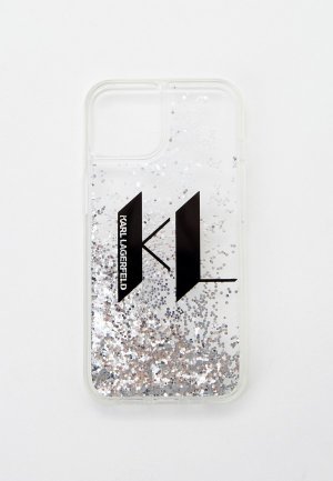 Чехол для iPhone Karl Lagerfeld 14 с жидкими блестками. Цвет: серебряный