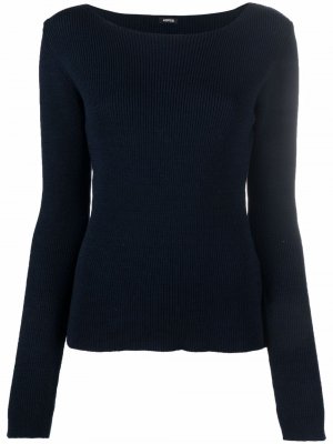 Ribbed-knit long-sleeved sweater ASPESI. Цвет: синий