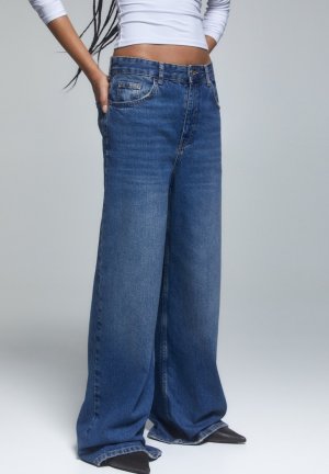 Расклешенные джинсы BAGGY PULL&BEAR, цвет stone blue denim Pull&Bear