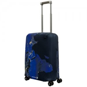 Чехол для чемодана , 40 л, размер S, синий, черный ROUTEMARK. Цвет: синий/черный