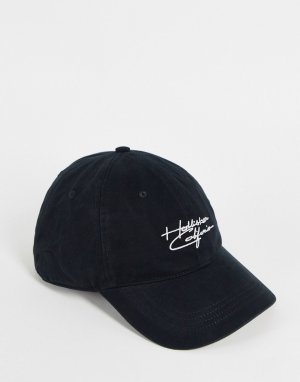 Черная кепка с логотипом-надписью -Черный Hollister
