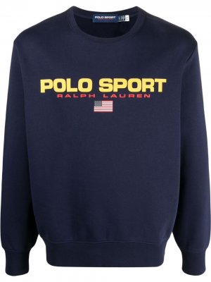 Пуловер с логотипом Polo Ralph Lauren. Цвет: синий
