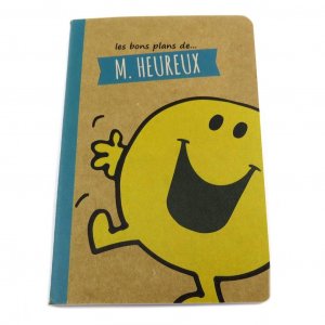 [P8949] - Блокнот A6 в мягкой обложке  (Mr Happy) 14,5x9. 5см Monsieur Madame