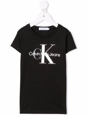 Logo print jersey T-shirt Calvin Klein Kids. Цвет: черный