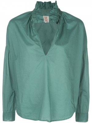 Блузка с оборками A Shirt Thing. Цвет: зеленый
