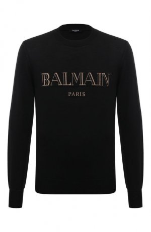 Шерстяной свитер Balmain. Цвет: чёрный