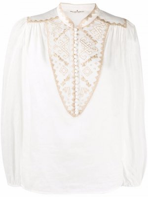 Блузка с контрастной вставкой Ermanno Scervino. Цвет: белый