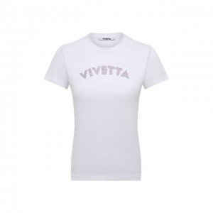 Хлопковая футболка Vivetta. Цвет: белый