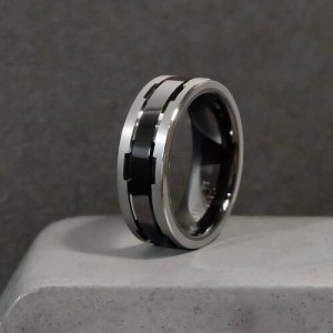 Кольцо CARRAJI, керамика, размер 22, черный, серый Carraji. Цвет: черный/серый