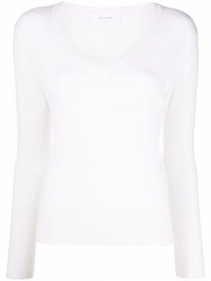 V-neck cashmere-silk jumper Liska. Цвет: белый
