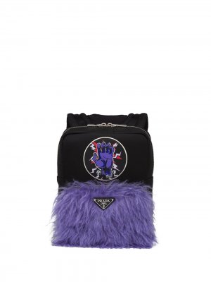 Рюкзак с нашивкой-логотипом Prada. Цвет: черный
