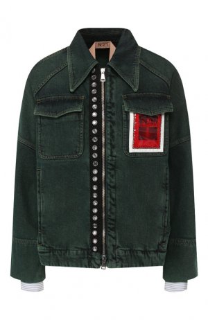 Джинсовая куртка No. 21. Цвет: зеленый