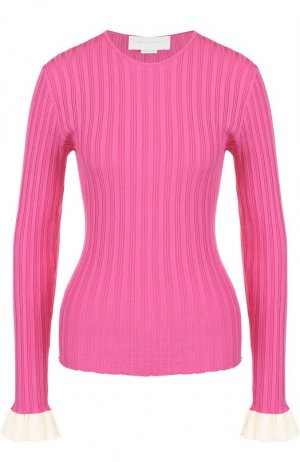 Пуловер фактурной вязки из вискозы Esteban Cortazar. Цвет: розовый