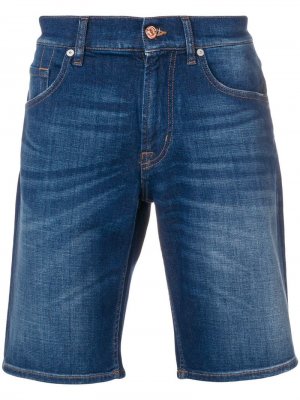 Короткие джинсовые шорты 7 For All Mankind. Цвет: синий