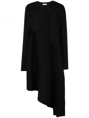 Асимметричное длинное платье Valentino. Цвет: черный