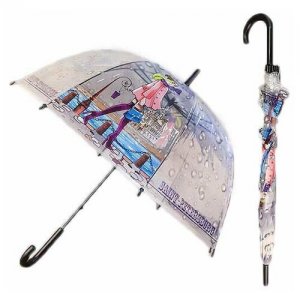 Зонт-трость мультиколор Подарки. Цвет: бесцветный