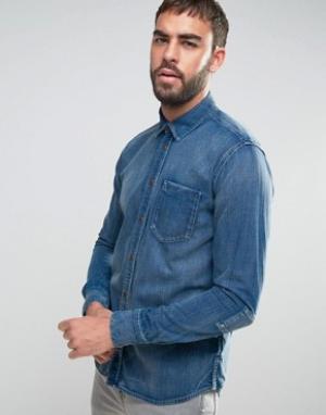 Джинсовая рубашка с длинными рукавами Co Henry Nudie Jeans. Цвет: синий