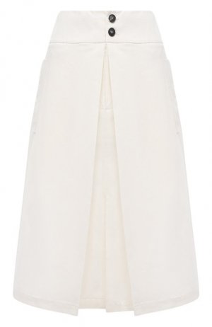 Хлопковая юбка Tela. Цвет: белый