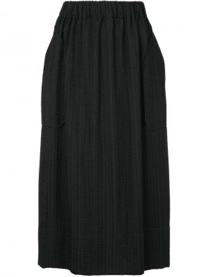 Прямая юбка миди с полосатой отделкой Julia Jentzsch. Цвет: черный
