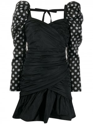 Коктейльное платье в горох с длинными рукавами Giuseppe Di Morabito. Цвет: черный