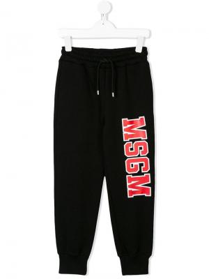 Спортивные брюки с логотипом Msgm Kids. Цвет: черный