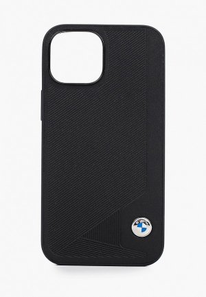Чехол для iPhone BMW 13 mini, Signature Genuine leather Seat Debossed Hard Black. Цвет: черный