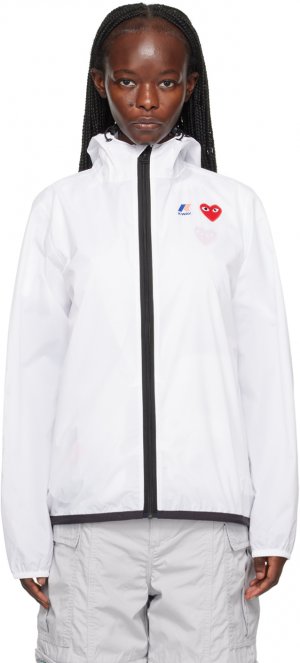 Белая куртка COMME des GARCONS PLAY K-Way Edition Garçons