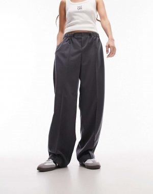 Серые брюки с широкими штанинами и Topshop. Цвет: серый