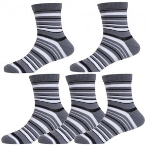 Комплект из 5 пар детских носков LORENZLine темно-серые, размер 18-20. Цвет: серый