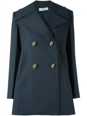 Двубортное пальто Nina Ricci. Цвет: синий