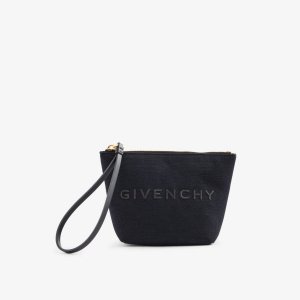 Клатч из смесового хлопка с фирменной вышивкой, черный Givenchy