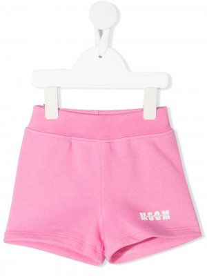 Спортивные шорты с логотипом MSGM Kids. Цвет: розовый