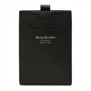 Кожаный футляр для кредитных карт Acne Studios. Цвет: чёрный