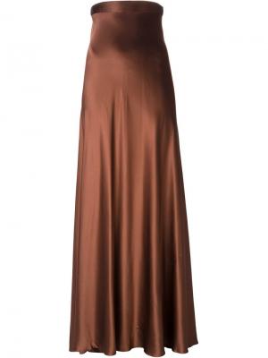Удлинённая юбка Mariya Juan Carlos Obando. Цвет: коричневый