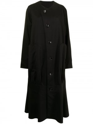 Длинное пальто из шерсти sulvam. Цвет: черный