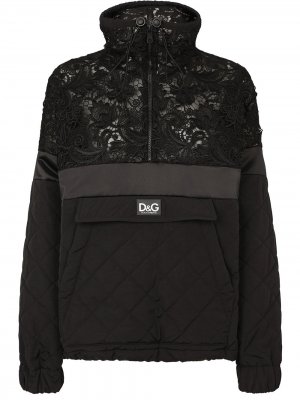 Джемпер с кружевной вставкой Dolce & Gabbana. Цвет: черный
