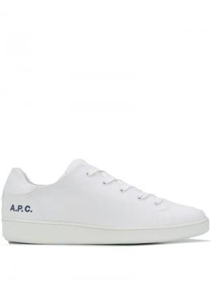 Кроссовки с принтом логотипа A.P.C.. Цвет: белый