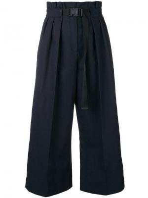 Укороченные расклешенные брюки свободного кроя Kenzo. Цвет: синий