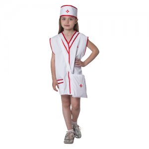 Карнавальный костюм Медсестра, халат, сумка, повязка на голову, рост 110-122 см, 4-6 лет RusExpress