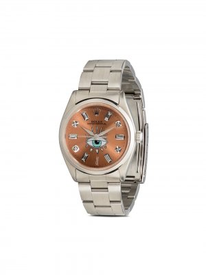 Кастомизированные наручные часы Rolex Oyster Perpetual Jacquie Aiche. Цвет: розовый