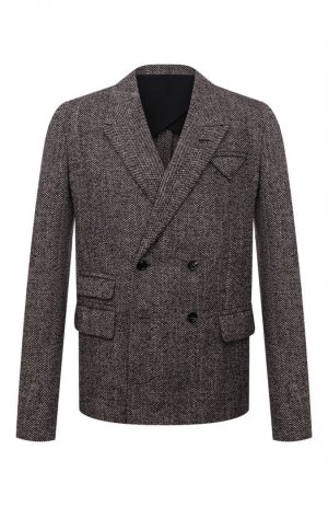 Пиджак из шерсти и шелка Bottega Veneta. Цвет: коричневый