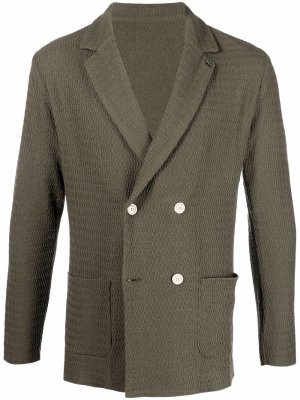 Textured double-breasted blazer Manuel Ritz. Цвет: зеленый